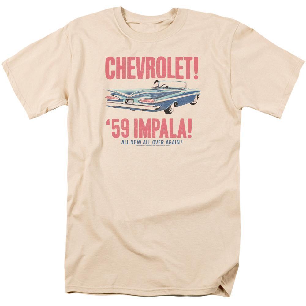 Chevrolet 59 Impala Adult 181 T Shirt Cream